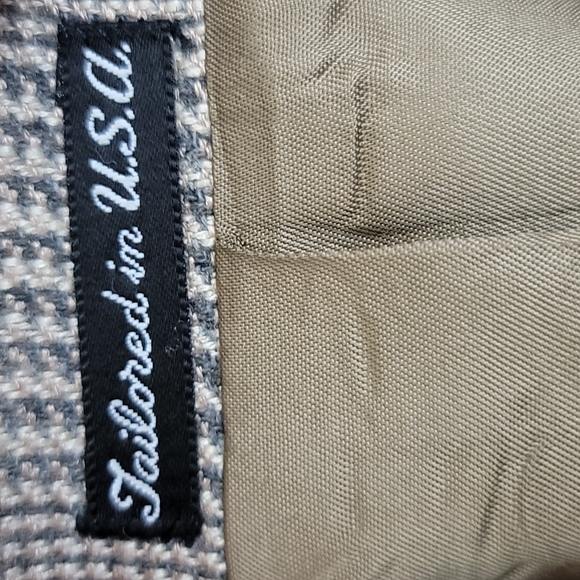 Stafford Tan, Greens & Rust Plaid Dress Jacket 38 / 40 - Picture 6 of 14